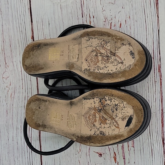 FREE PEOPLE Harper Black Platform Sandals Size 37.5 - Picture 9 of 10
